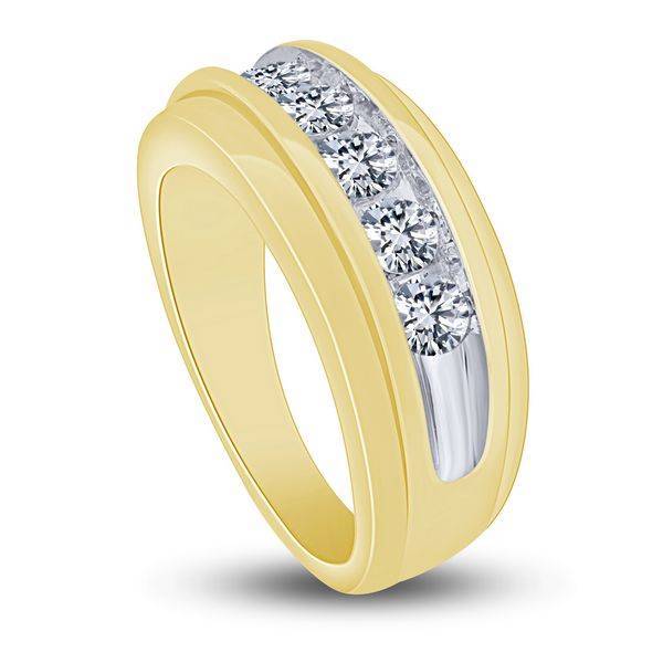 14K Yellow Gold 1.00 ctw Diamond Men'S Band