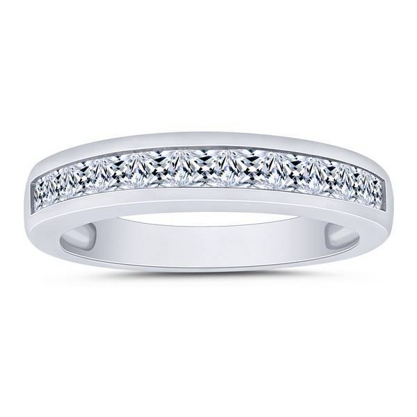14k White Gold 1.00 ctw Channel Set Diamond Anniversary Band