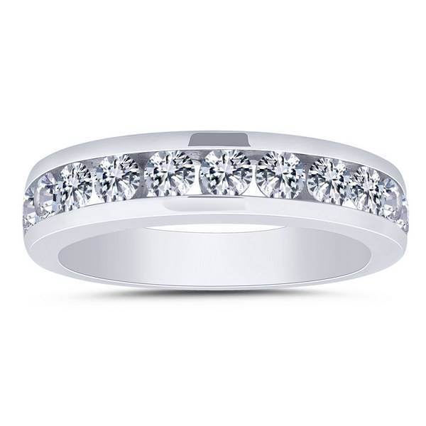 14k white gold 1.00 ctw Diamond Channel Set Anniversary Band