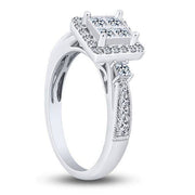 14K WHITE GOLD 0.97 CTW Diamond Quad Bridal Set