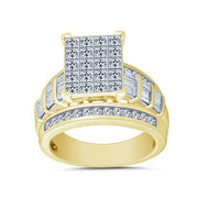 14k Yellow Gold 2.00 ctw Diamond quad Ring