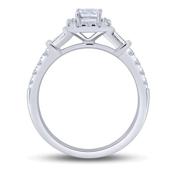 14K White Gold 1.25 CTW Diamond Emerald Engagement Ring