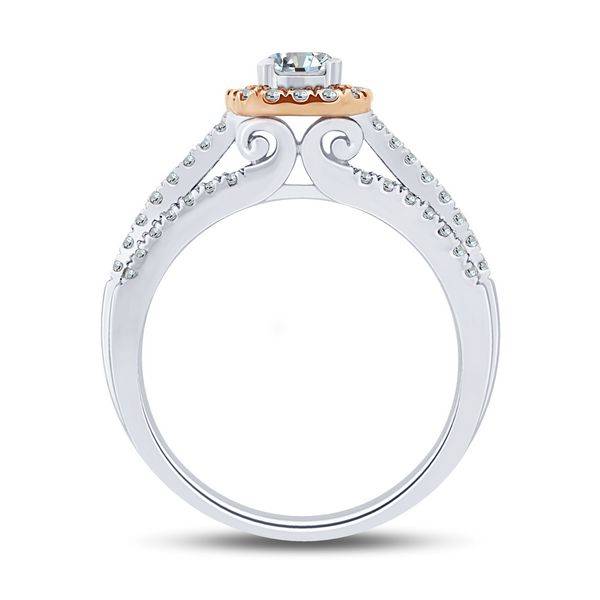 14K Two Tone 1.00 CTW DIAMOND Cushion BRIDAL SET
