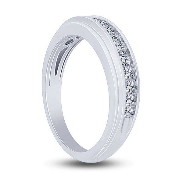 14K White Gold 0.50 ctw Diamond Men'S Band