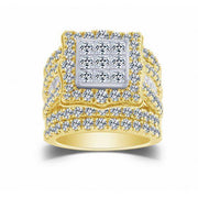 14k Yellow Gold 5.00 ctw diamond quad bridal set