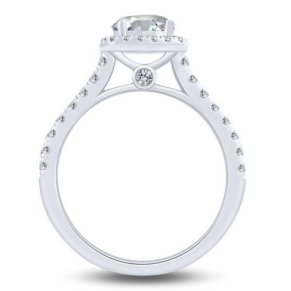 14K WHITE GOLD 1.40 CTW Diamond Halo Cushion Bridal Set