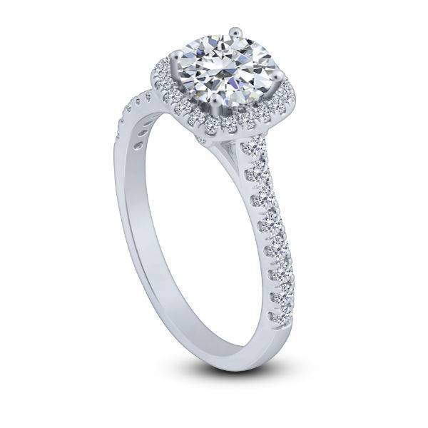 14K White Gold 1.40 CTW DIAMOND Halo Ring