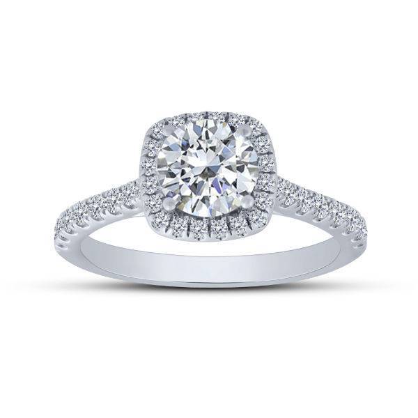 14K White Gold 1.40 CTW DIAMOND Halo Ring