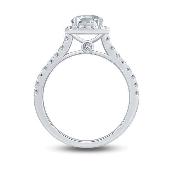 14K White Gold 1.40 CTW DIAMOND Halo Ring