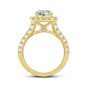14K Yellow Gold 0.75 CTW DIAMOND Halo Ring