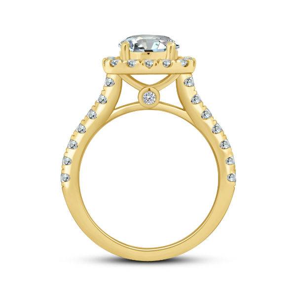 14K Yellow Gold 0.75 CTW DIAMOND Halo Ring