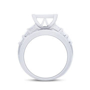 14k White Gold 3.00 ctw Diamond Quad bridal Ring