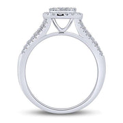 10K White Gold 1.00 CTW Diamond Engagement Bridals Set