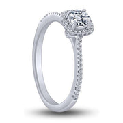 10K White Gold 0.50 CTW Cushion Halo Engagement Ring