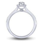 10K White Gold 0.50 CTW Cushion Halo Engagement Ring