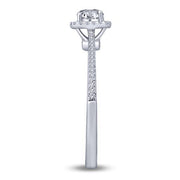 10K White Gold 0.50 CTW Cushion Halo Engagement Ring