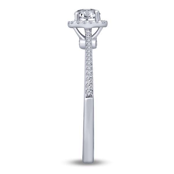 10K White Gold 0.50 CTW Cushion Halo Engagement Ring
