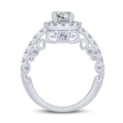 14K WHITE GOLD 1.5 CTW Diamond Halo Engagement Ring