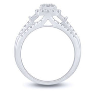 14k white gold 0.50 ctw Diamond Cushion Halo Engagement Ring