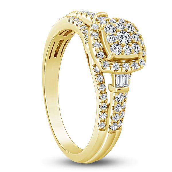 14K Yellow Gold 0.50 CTW Diamond Halo Ring