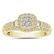 14K Yellow Gold 0.50 CTW Diamond Halo Ring