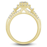 14K Yellow Gold 0.50 CTW Diamond Halo Ring