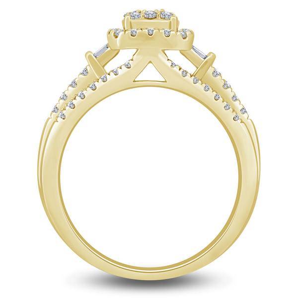 14K Yellow Gold 0.50 CTW Diamond Halo Ring