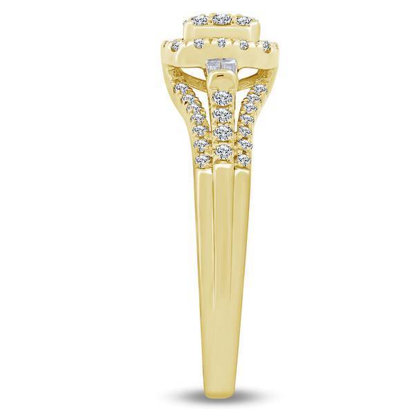 14K Yellow Gold 0.50 CTW Diamond Halo Ring