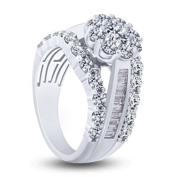 14K WHITE GOLD 3.00 CTW Diamond COMPOSITE BRIDAL SET