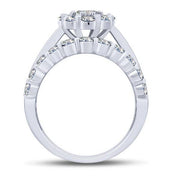 14K WHITE GOLD 3.00 CTW Diamond COMPOSITE BRIDAL SET