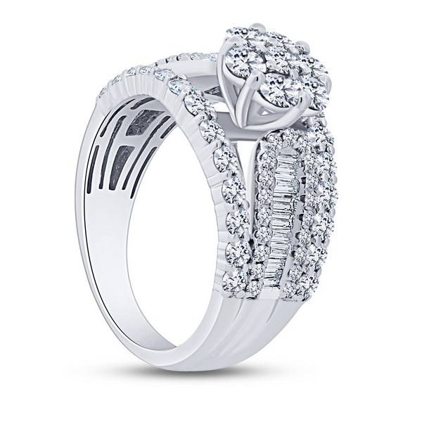 14K WHITE GOLD 2.00 CTW Diamond COMPOSITE BRIDAL SET