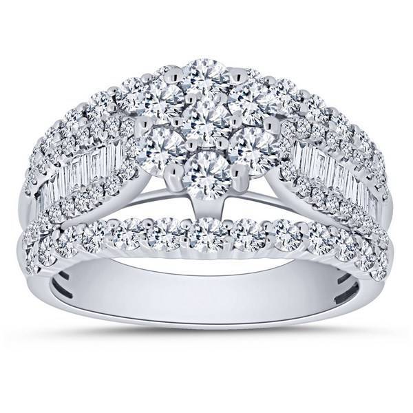 14K WHITE GOLD 2.00 CTW Diamond COMPOSITE BRIDAL SET