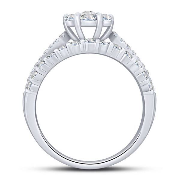 14K WHITE GOLD 2.00 CTW Diamond COMPOSITE BRIDAL SET