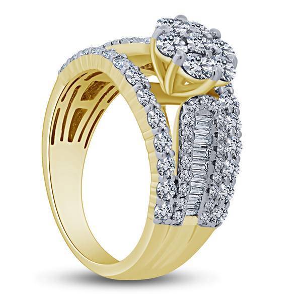 14K YELLOW GOLD 2.00 CTW Diamond COMPOSITE Bridal Ring