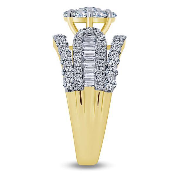 14K YELLOW GOLD 2.00 CTW Diamond COMPOSITE Bridal Ring