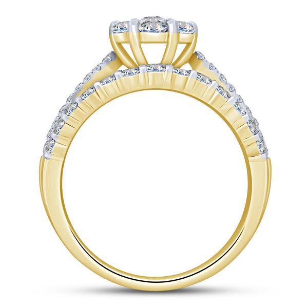 14K YELLOW GOLD 2.00 CTW Diamond COMPOSITE Bridal Ring
