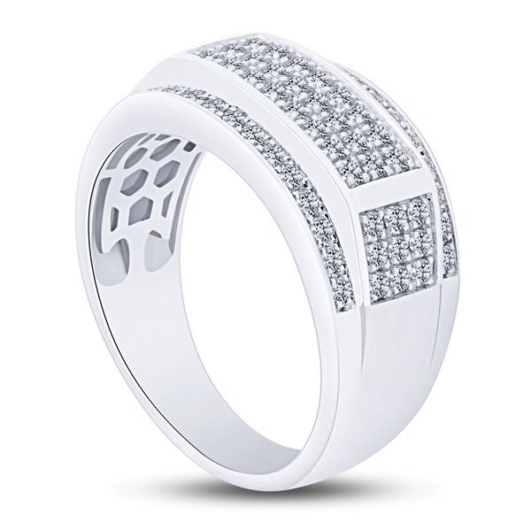 10K White Gold 1.00 ctw Diamond Men'S Band