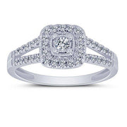 14K WHITE GOLD 0.40 CTW Diamond Cushion Bridal Set
