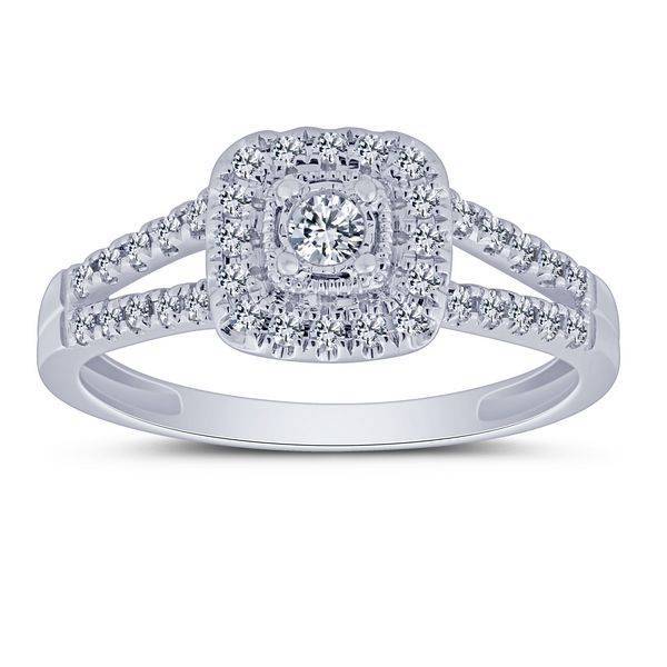 14K WHITE GOLD 0.40 CTW Diamond Cushion Bridal Set