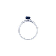 10K WHITE GOLD 0.04 CTW Diamond Blue SAPPHIRE Ring