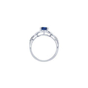 10K WHITE GOLD 0.05 CTW Diamond Blue SAPPHIRE Ring