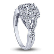 14K WHITE GOLD 0.75 CTW Diamond Halo BRIDAL SET