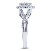 14K WHITE GOLD 0.75 CTW Diamond Halo BRIDAL SET