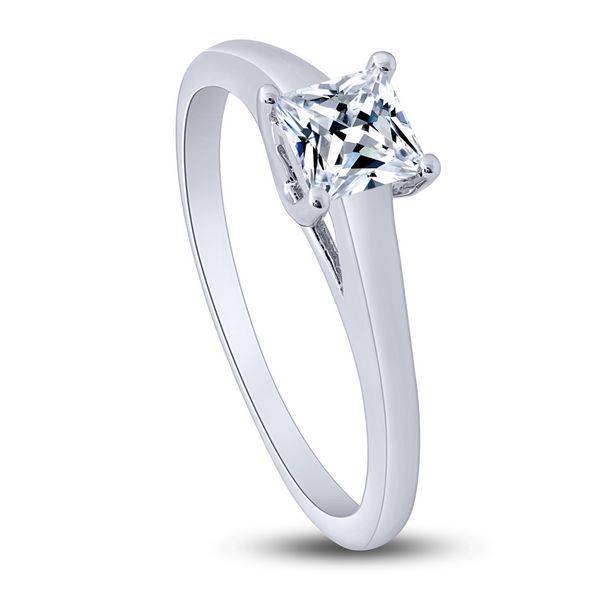 14K WHITE GOLD 0.50 CTW Diamond Solitaire Ring