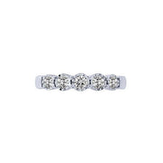 10k white gold 5 Stone 0.50 CTW Diamond Ladies Anniversary Band