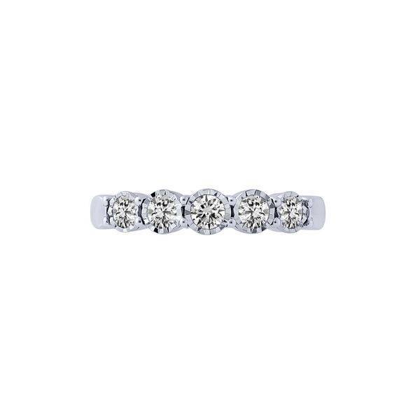 10k white gold 5 Stone 0.50 CTW Diamond Ladies Anniversary Band