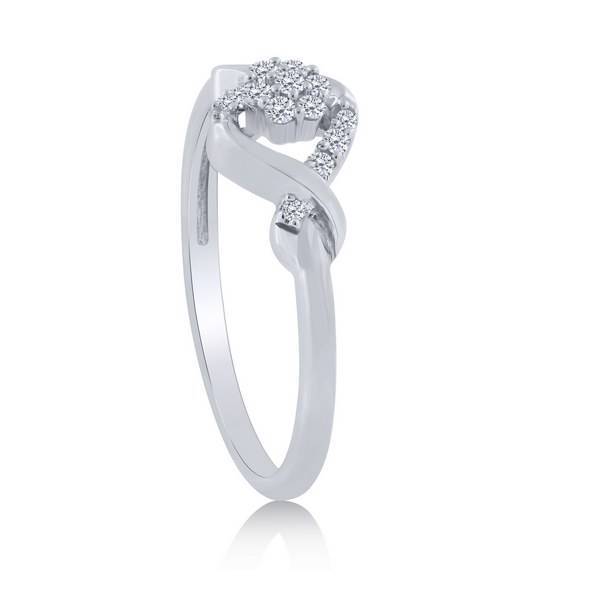 10K White Gold 0.13 ctw Diamond Infinity Promise Ring