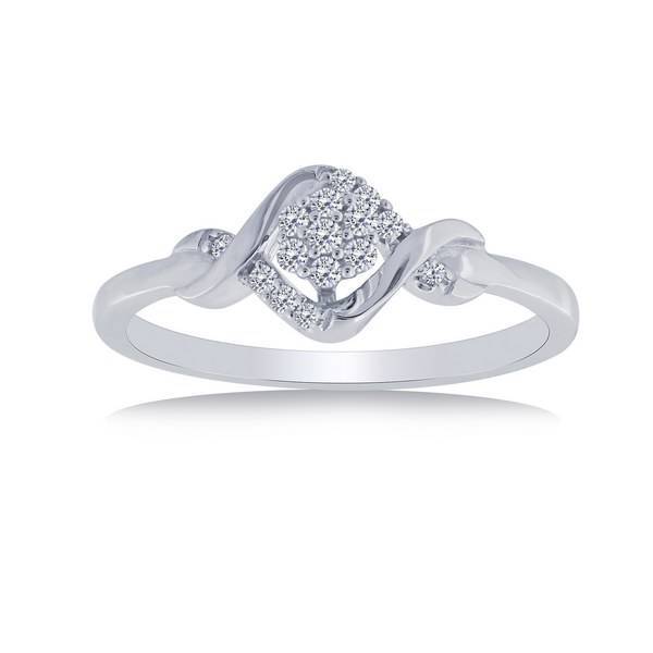 10K WHITE GOLD 0.13 CTW Diamond Infinity Promise Ring
