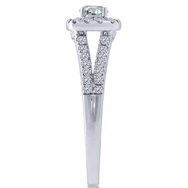 14k white gold 1.00 ctw Diamond Halo Engagement Ring