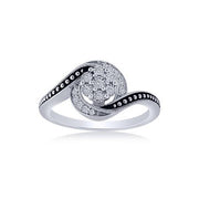 10K WHITE GOLD 0.13 CTW Diamond Black Promise Ring